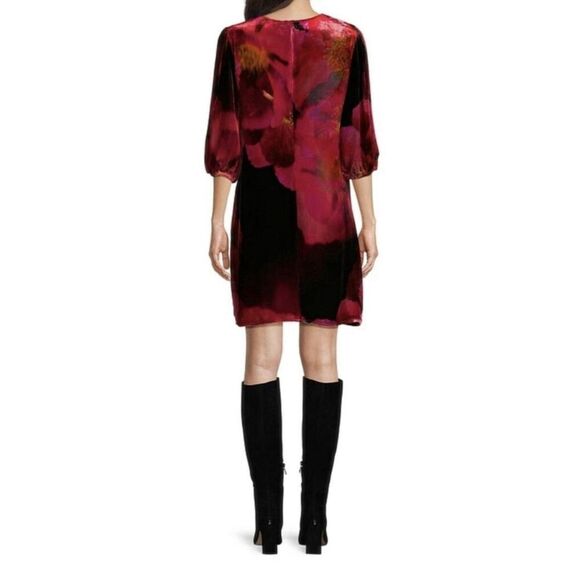 Johnny Was Women's Size XXL Ruby Bloom Velvet Vesna Mini Shift Dress $350 - Picture 5 of 6